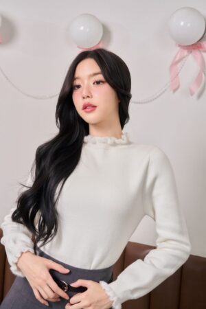 Toasty Fleece Knit - Thick fleece lining - White