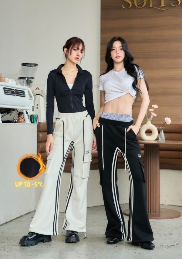 Soft Track Pants – Fleece-lined with adjustable ankle drawstrings.