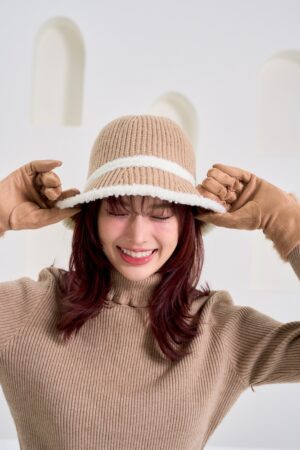 Knit Bucket Hat - Brown