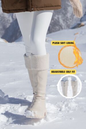 Snow Long Boots - Rubber sole for traction with fleece-lined for warmth.