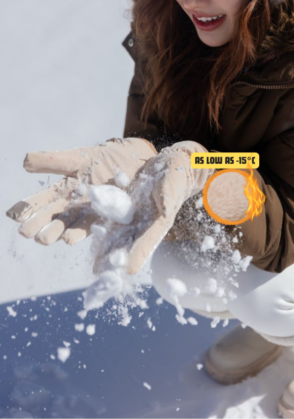 Macaroon Snow Gloves – Thick Fur-Lined Snow Gloves, Touchscreen Compatible, Rated for -15°C