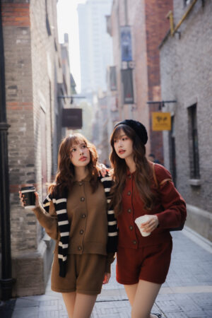 Mellow Knitting Set - Crafted from a thick, plush knit, this two-piece set is incredibly soft.