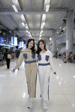 Denim Set Airport Look - 2 Pieces Set With Stylish Denim Accents.