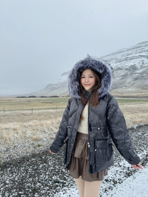 Metallic Snow Coat - A windproof and snowproof coat with a metallic finish.