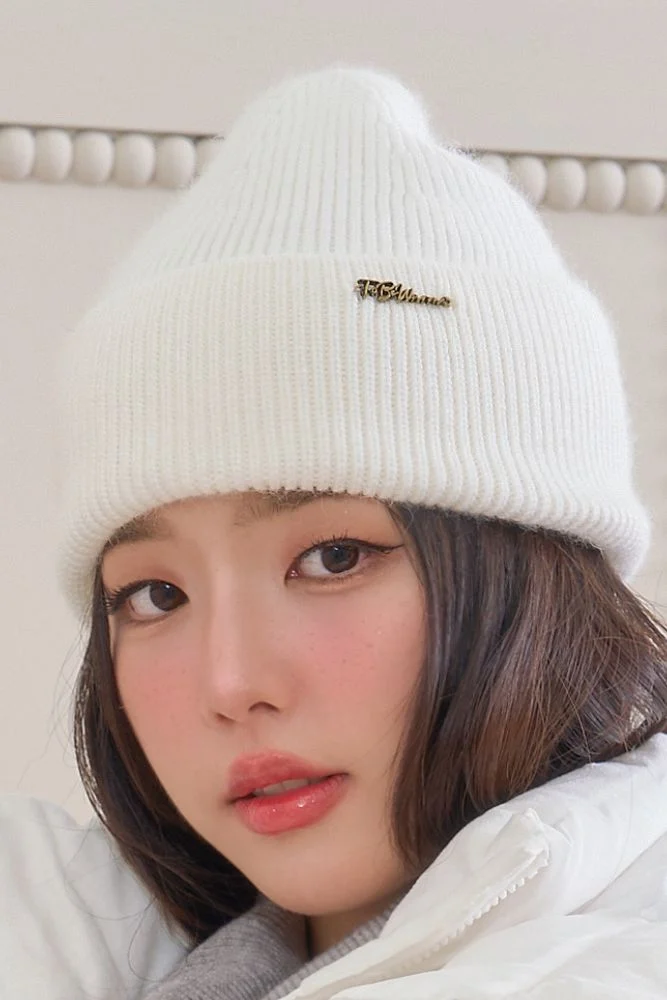 Bunny Wool Beanie - Crafted from wool–rabbit hair dense knit.