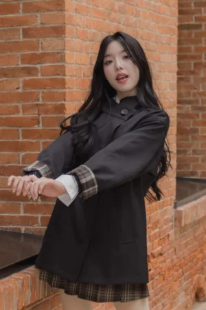 Tartan Edge Trench Coat - Wear it open or buttoned for an effortlessly versatile look.