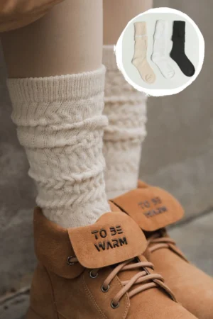 Haru Socks - Wear it knee-high or scrunched for a relaxed, cozy look.